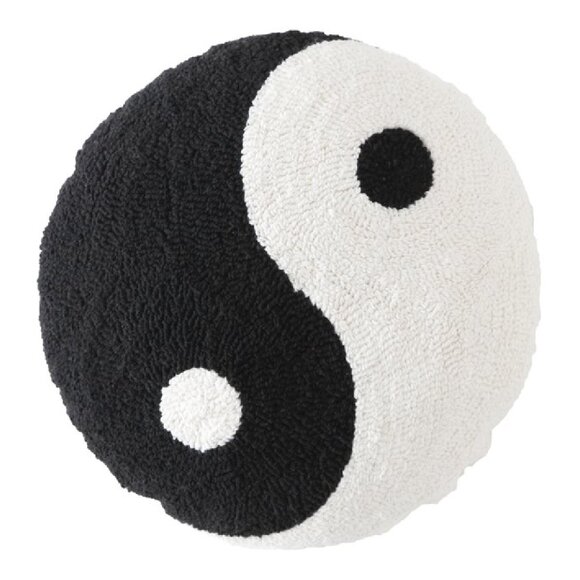 Yin-Yang Decorative Pillow, Black & White, 16x16 - Picture 1 of 6